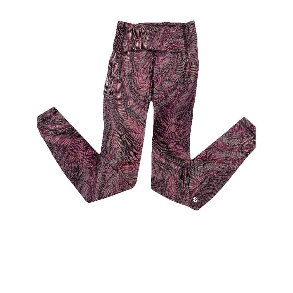 Lululemon Women's Legging Yoga Pants SZ 0 Cropped Multicolor Athletic Burgundy
